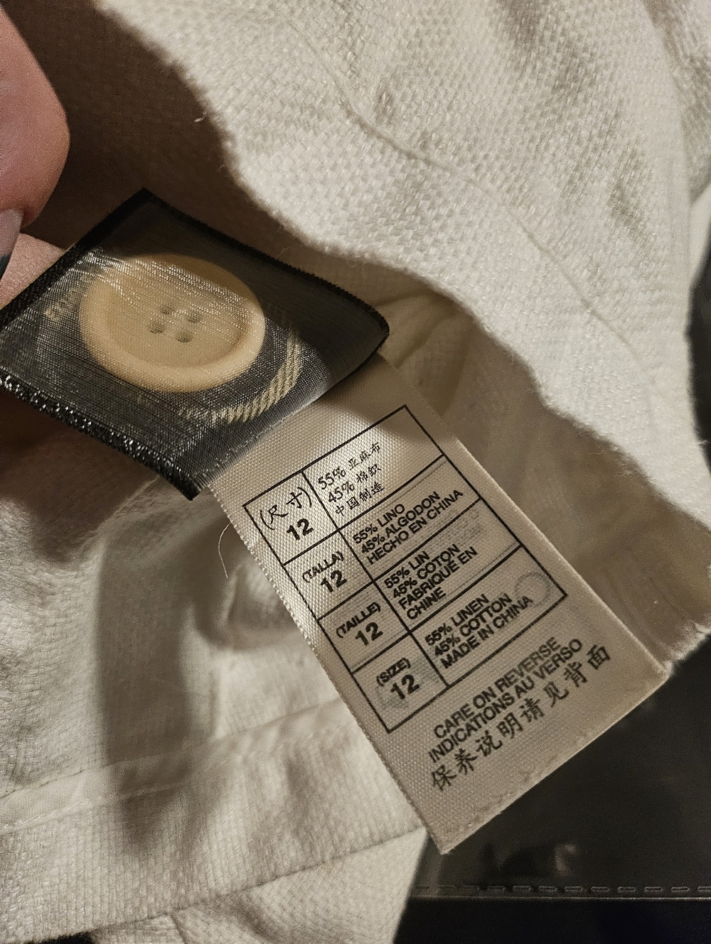 Max Studio Shirt Womens 12 Small White Linen Long Sleeve VNeck Blazer Breathable - Picture 4 of 7